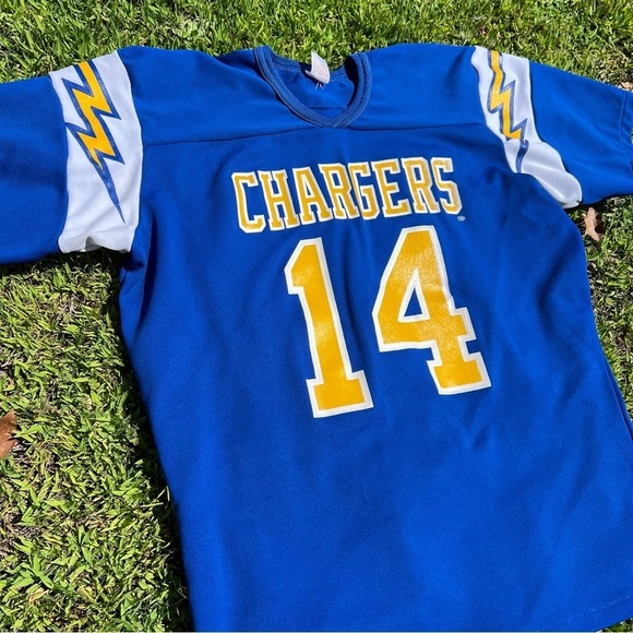 VTG Rawlings Chargers NFL Jersey Dan Fouts #14 70s 80s USA Made Bolts Medium GUC - Picture 4 of 16